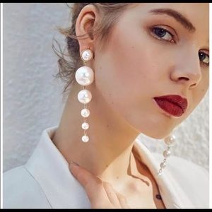 Long Pearl women earring drop